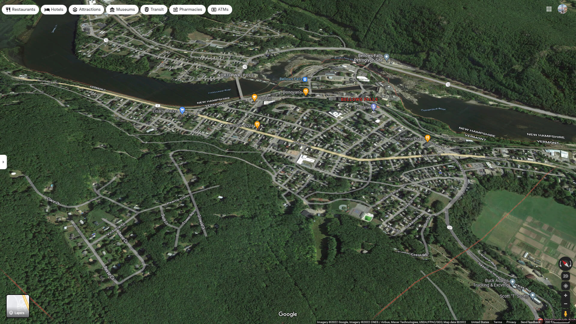 Bellows Falls Aerial Map Vermont